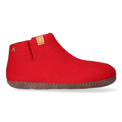 Mula Wool Felt Slippers Red