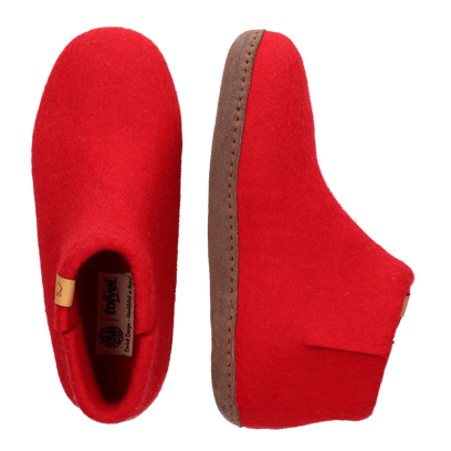 Mula Wool Felt Slippers Red