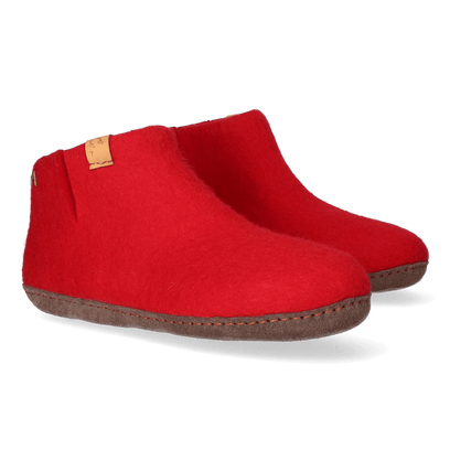 Mula wool felt slippers red