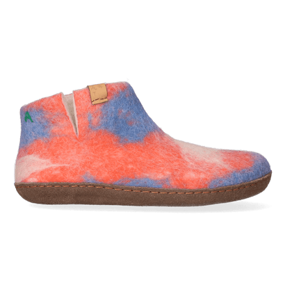 Mula Lungta wool felt slippers red/white/blue