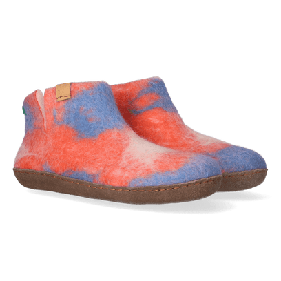 Mula Lungta wool felt slippers red/white/blue