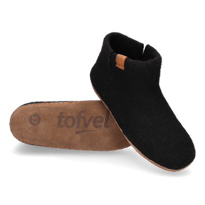 Mula wool felt slippers black