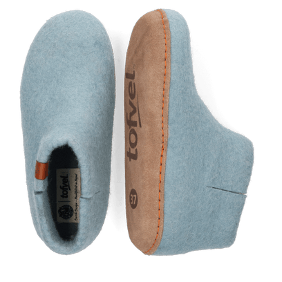 Mula wool felt slippers light blue