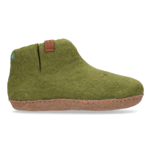 Mula wool felt slippers olive green