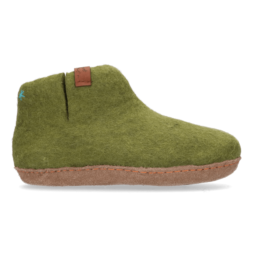 Mula wool felt slippers olive green