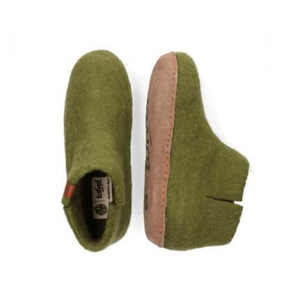 Mula wool felt slippers olive green