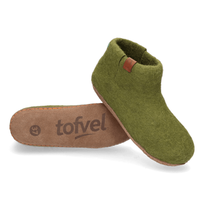 Mula wool felt slippers olive green