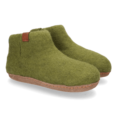 Mula wool felt slippers olive green