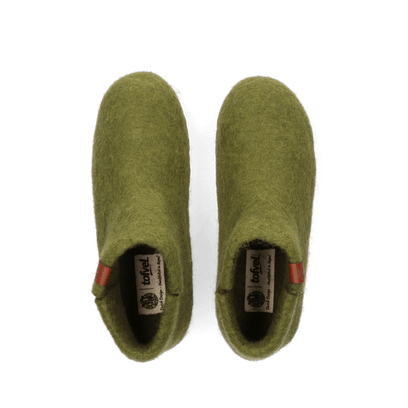 Mula wool felt slippers olive green