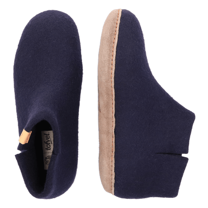 Mula wool felt slippers navy blue