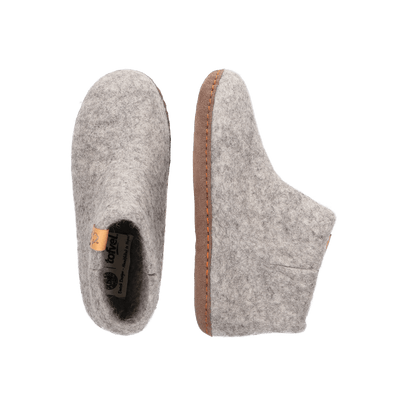 Luna Kids wool felt slippers marbled light grey