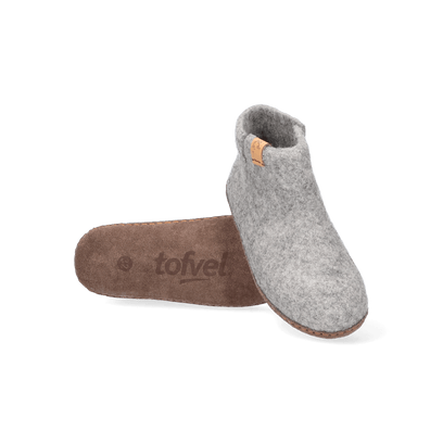 Luna Kids wool felt slippers marbled light grey