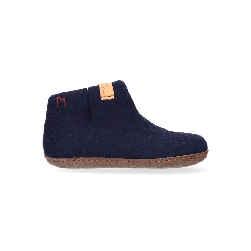 Luna Kids wool felt slippers navy blue