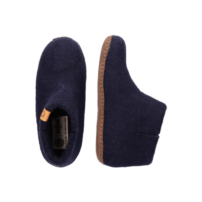 Luna Kids wool felt slippers navy blue
