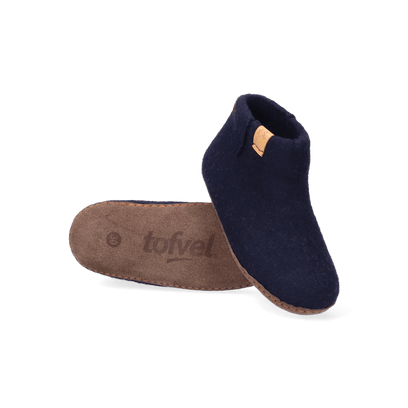 Luna Kids wool felt slippers navy blue