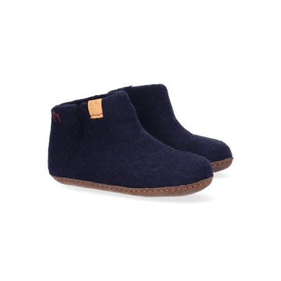 Luna Kids wool felt slippers navy blue