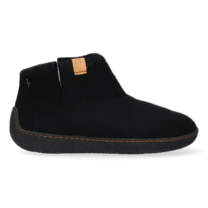 Rabara wool felt slippers black