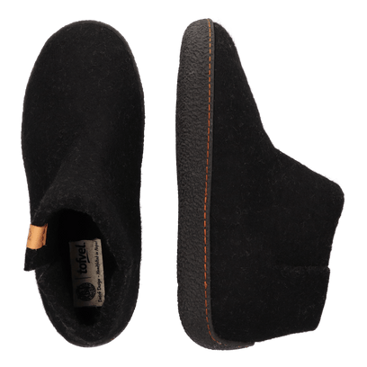 Rabara wool felt slippers black