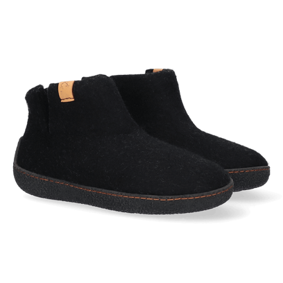 Rabara wool felt slippers black