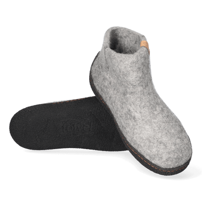 Rabara wool felt slippers marbled light grey