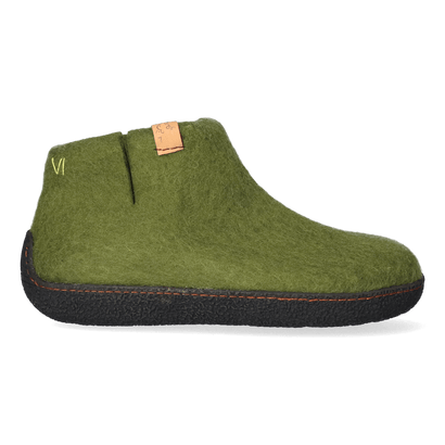 Rabara wool felt slippers olive green