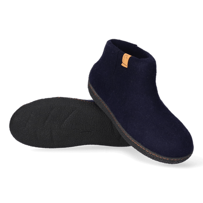 Rabara wool felt slippers navy blue