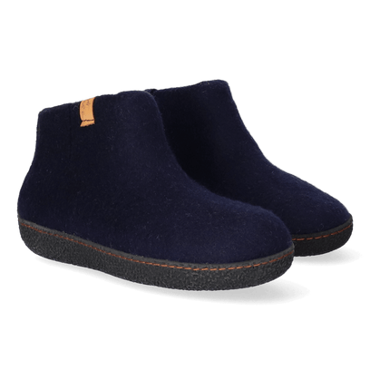 Rabara wool felt slippers navy blue