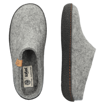 Slipa Wool Felt Slip-on Slippers Marbled Light Grey