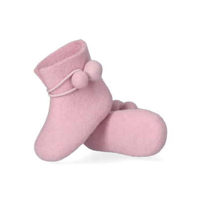Juna + Lala Wool Felt Baby Booties Pink