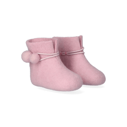 Juna + Lala Wool Felt Baby Booties Pink