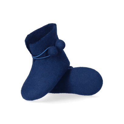 Juna + Lala Wool Felt Baby Booties Blue